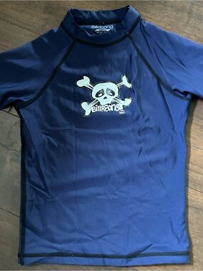 Billabong Kids Navy Blue Skull Rashguard Swim Shirt